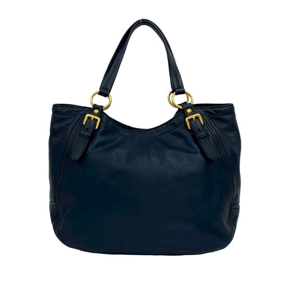 PRADA Blue Leather Tote Bag - Picture 3 of 9